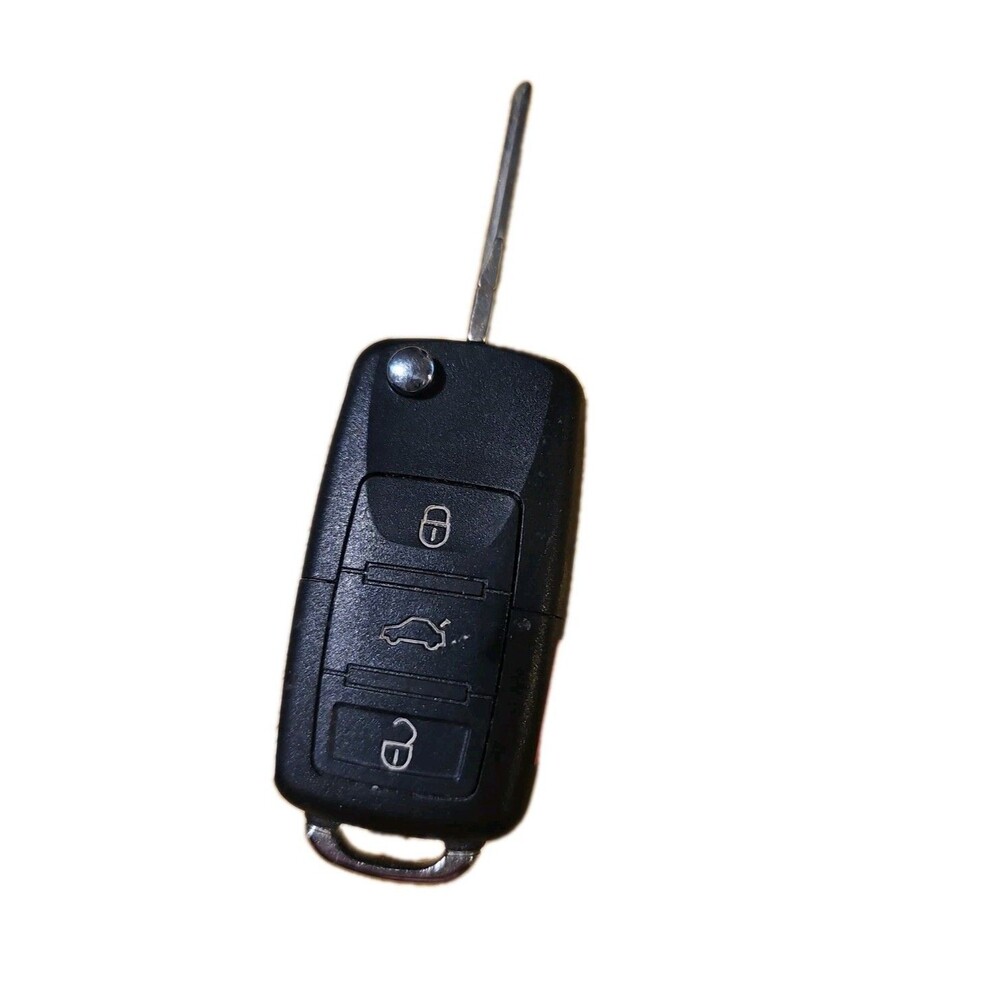 Blank VW Style Flip Key Fob Remote Shell 3 Button Switchblade Key